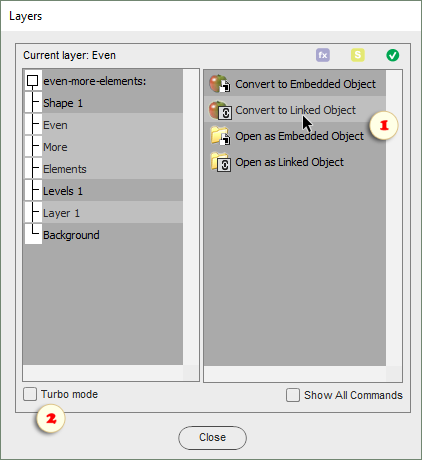 Layers dialog